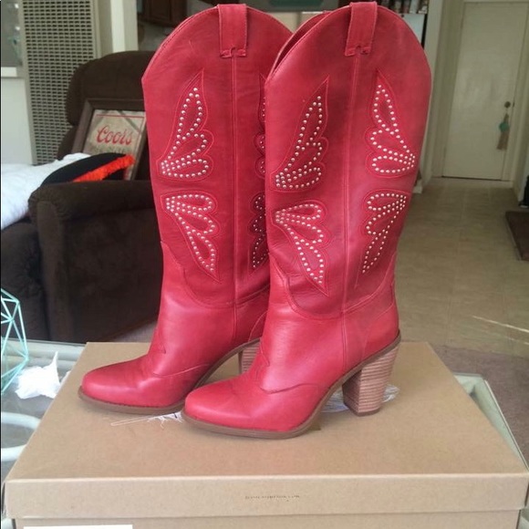 Jessica Simpson Red Cowgirl Boots 